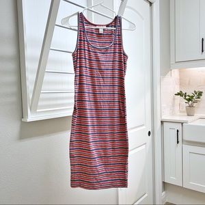 Striped Fitted Midi Dress